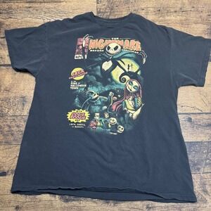 The Nightmare Before Christmas‎ Jack Skellington Graphic T Shirt Black Size XL